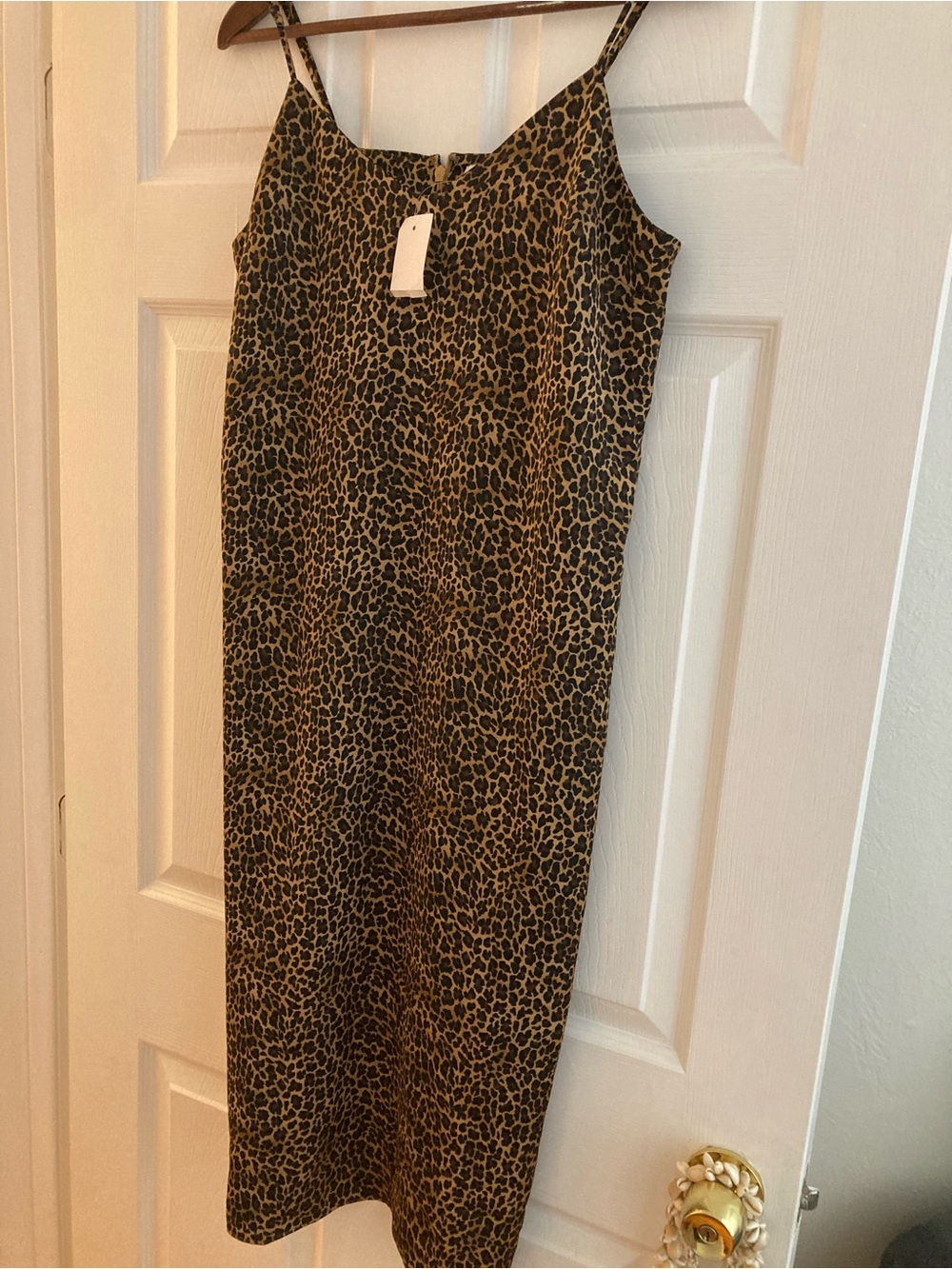 J. Crew size 10 NWT Leopard-Print midi Slip dress